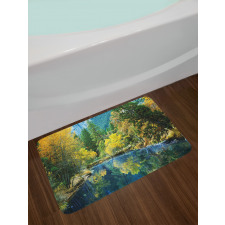 Autumn Forest Landscape Bath Mat