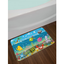 Sea Animals Underwater Bath Mat