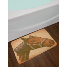 Engraving Horse Head Bath Mat