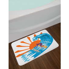 Hot Beach Vibes Surfer Bath Mat