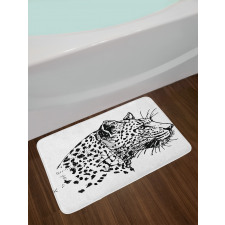 Jaguar Sketch Wildlife Bath Mat