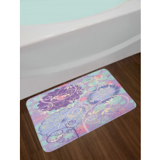 Dandelions Leaves Swirls Bath Mat