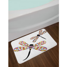 Dragonflies Black Body Bath Mat