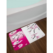 Apricot Flowers Blooms Bath Mat