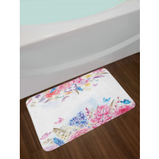 Rose Flower Daisies Bath Mat