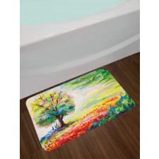 Colorful Rural Scenery Bath Mat