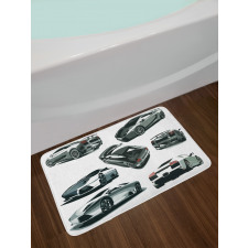 Cars from Various Angles Bath Mat