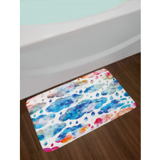 Clouds Raindrops Bath Mat