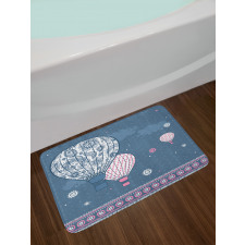 Air Balloons Polka Dots Bath Mat