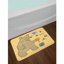 Bear Bees Honey Comic Bath Mat