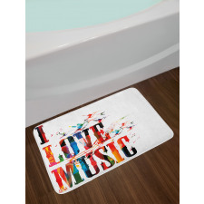 Music Theme Grungy Bath Mat