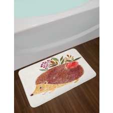 Hedgehog Watercolor Bath Mat