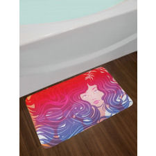 Little Mermaid Face Hair Bath Mat