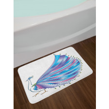 Stylized Peacock Feather Bath Mat