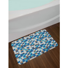 Pastel Mosaic Pattern Bath Mat