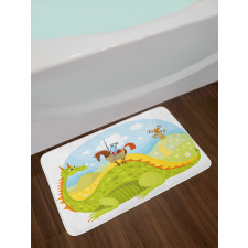 Knight and His Horse Bath Mat