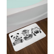 Hipster Panda Cigar Fox Bath Mat