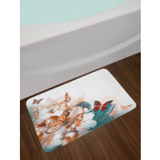 Colorful Butterflies Fly Bath Mat