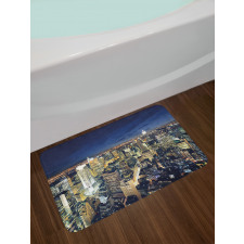 Modern Cityscape at Night Bath Mat