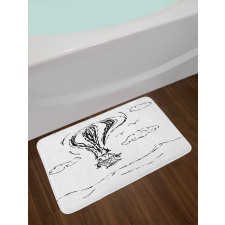 Hot Air Balloon Clouds Bath Mat