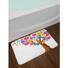 Tree Vibrant Blooms Bath Mat