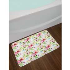 Spring Flowers Pastel Bath Mat