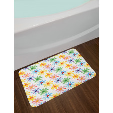 Watercolor Flowers Art Bath Mat