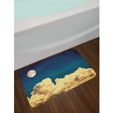 Stars Full Moon Cloud Bath Mat