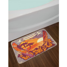 Retro Exotic Summer Bath Mat