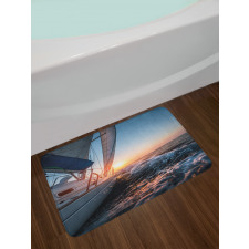 Sail Boat on Sea Hobby Bath Mat