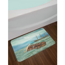 Old Trunk Ocean Waves Bath Mat