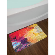 Abstract Colorful Natural Bath Mat