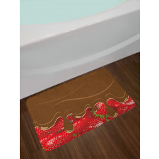 Strawberries Chocolate Bath Mat
