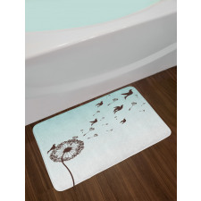 Dandelion Doves Bloom Bath Mat