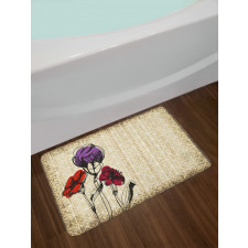 Flower Petals Grunge Bath Mat