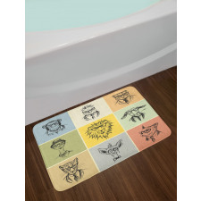 Hipster Monkey Camel Cat Bath Mat