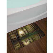 Baby Deer Foggy Lake Bath Mat