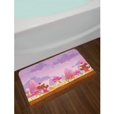 Cartoon Candy Land Bath Mat