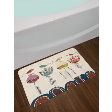 Birds Flowers Bath Mat