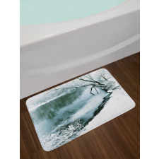 Winter Snowy Foliage Bath Mat