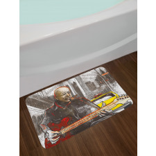 Street Musician Singing Bath Mat