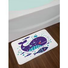 Ocean Cartoon Big Fish Bath Mat