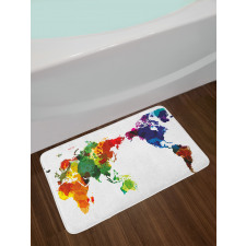 Abstract Wold Map Bath Mat