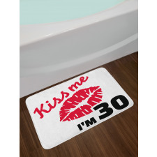 30th Birthday Kiss Bath Mat