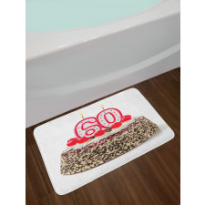 Party Cake Candle Bath Mat