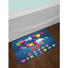 Blue Colored Backdrop Bath Mat