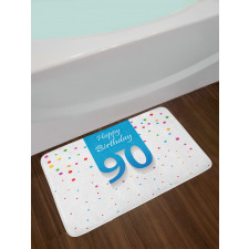 Age 90 Polka Dots Bath Mat