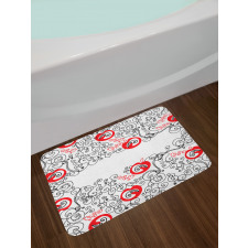 Sketchy Birds Swirls Bath Mat