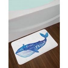 Whale King Friend Bath Mat