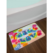 Peace and Love Funky Bath Mat